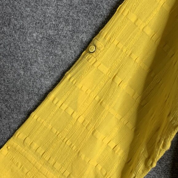 Jones New York Signature Women 2X Golden Yellow Shacket Button Up Corded Waist - Picture 5 of 14